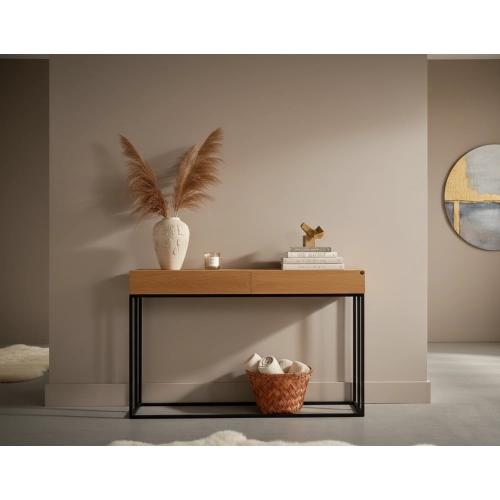 KONSOLA Z SZUFLADĄ DREWNO LITE DĄB OLCHA SKD-282